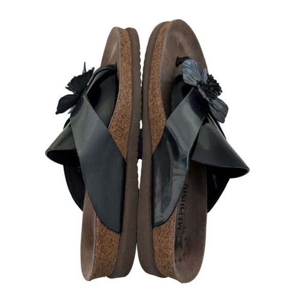 Mephisto Violette Sandals Women 10 Green 3D Floral Thong Flip Flop Women Size 10 - Picture 6 of 8